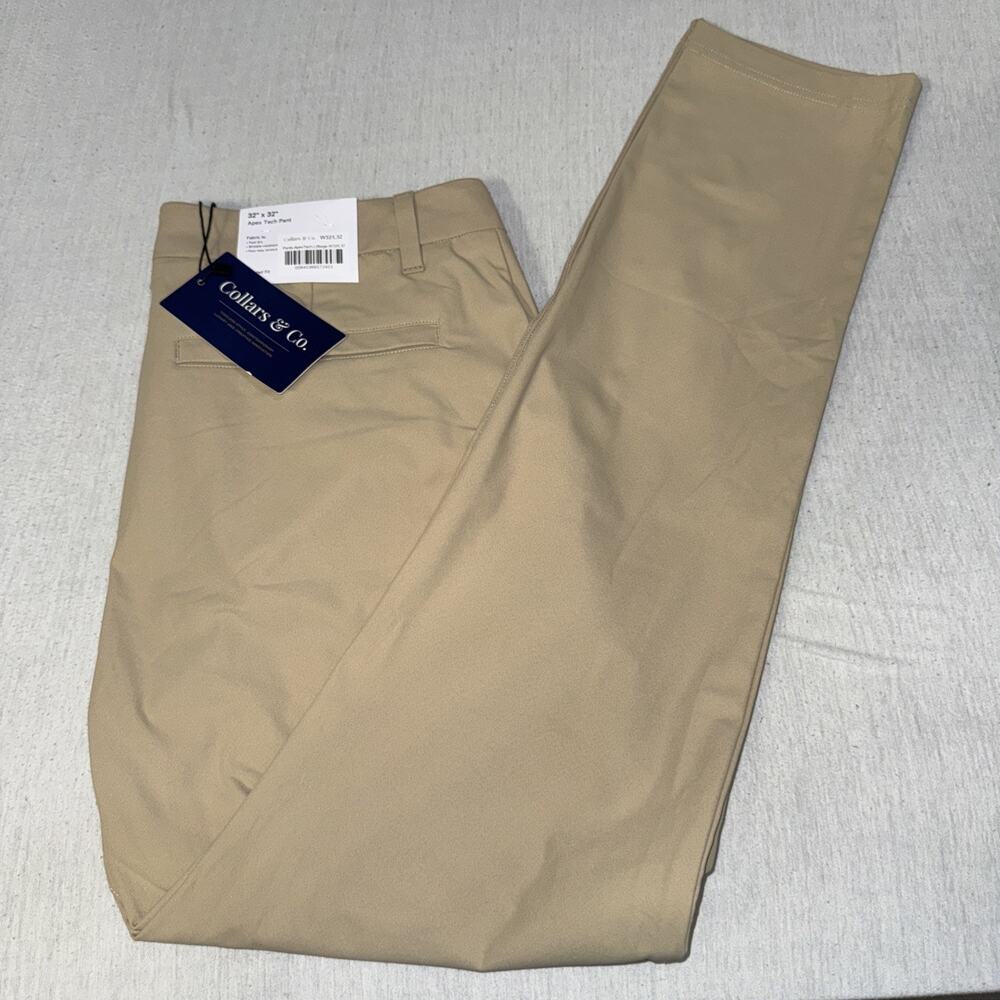 Collars & Co Beige Apex Tech Pant Performance Men's 32x32 New With tags